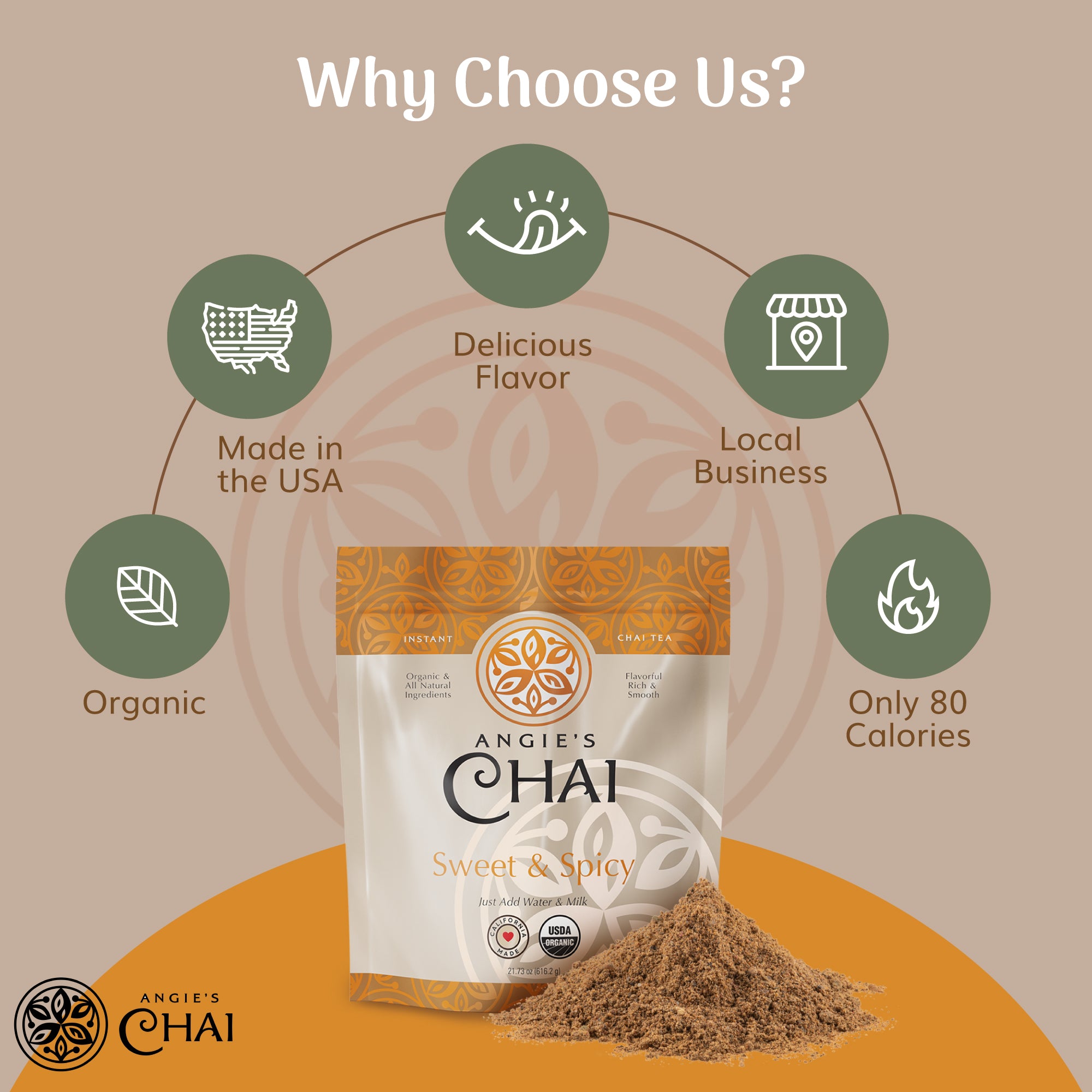 Angie's Chai Sweet & Spicy Instant Chai Powder